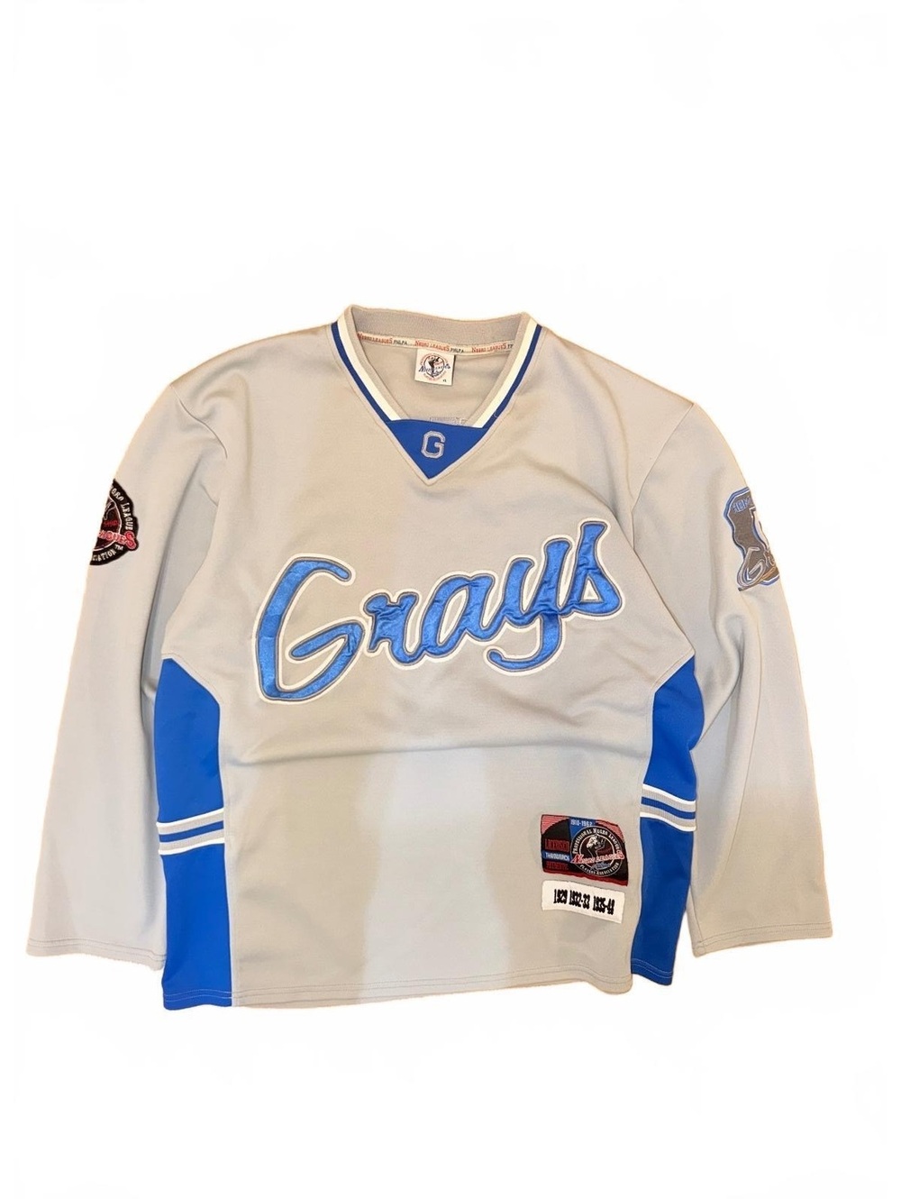 Homestead Grays Negro League Jersey Gray Blue 12 Headgear Classics